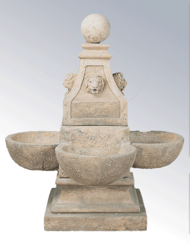 Venetian Cast Stone Outdoor Garden Fountain with Spout Fountain Tuscan